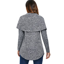 Load image into Gallery viewer, Long Sleeve Marled Button Capelet T-shirt