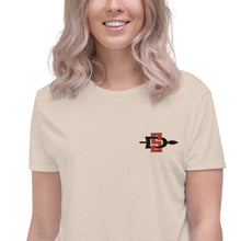 Load image into Gallery viewer, San Diego State University Embroidered Crop Tee