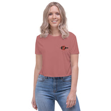 Load image into Gallery viewer, San Diego State University Embroidered Crop Tee