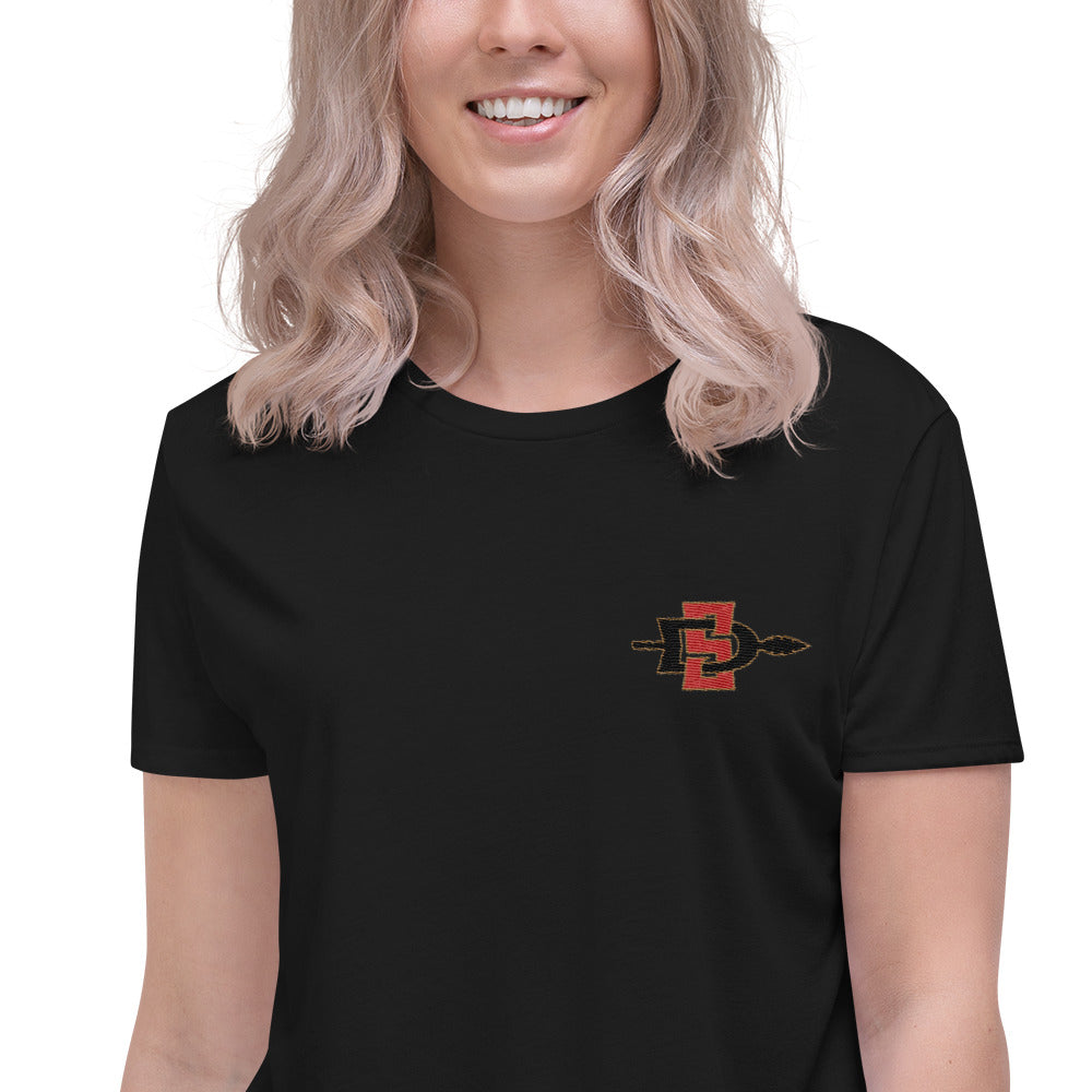 San Diego State University Embroidered Crop Tee